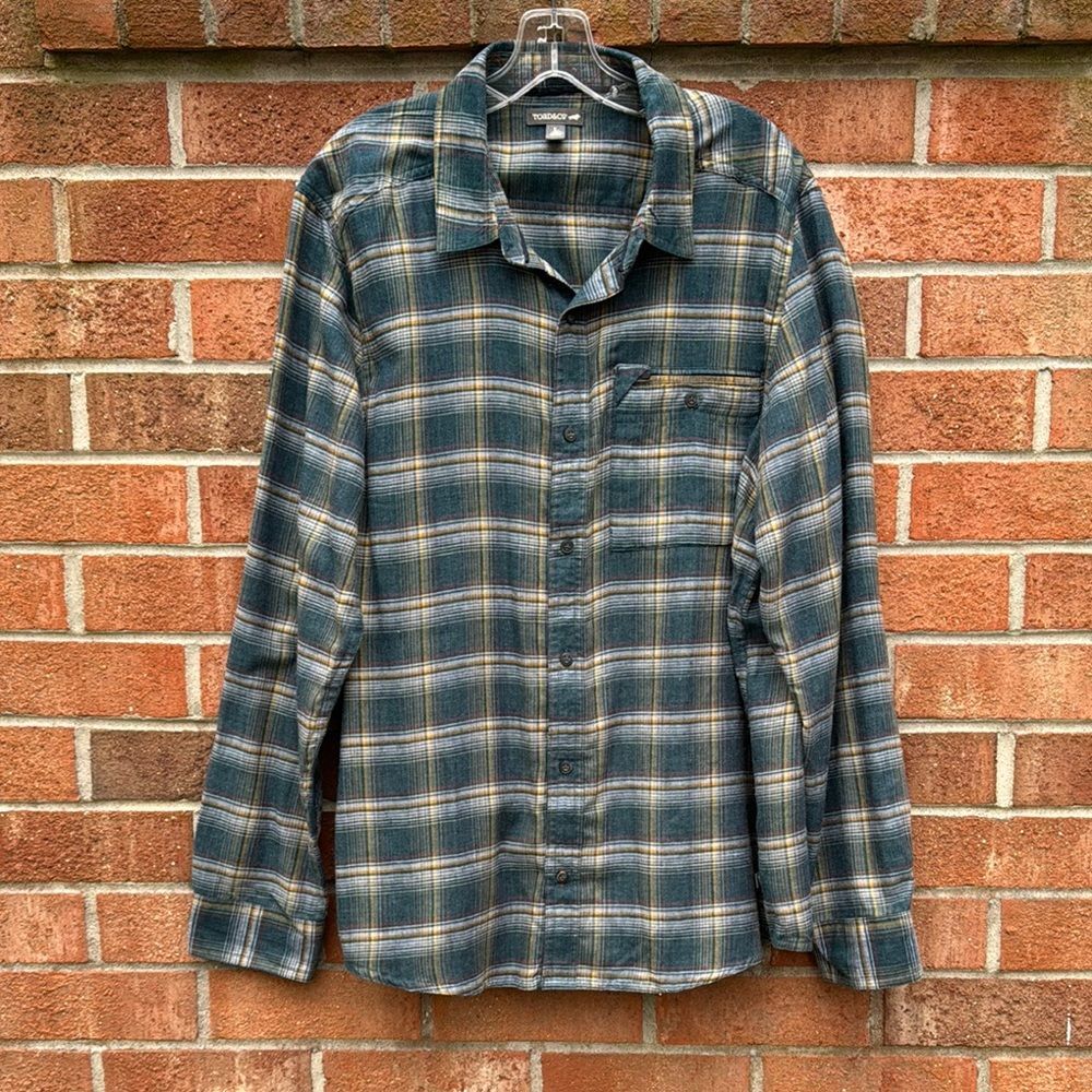 Toad&Co SingleJack Button Down Shirt sz Large Plaid Brushed Flannel